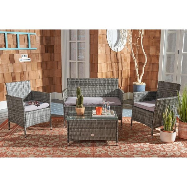 Safavieh Bassey Living Set; Grey & Grey PAT7507B